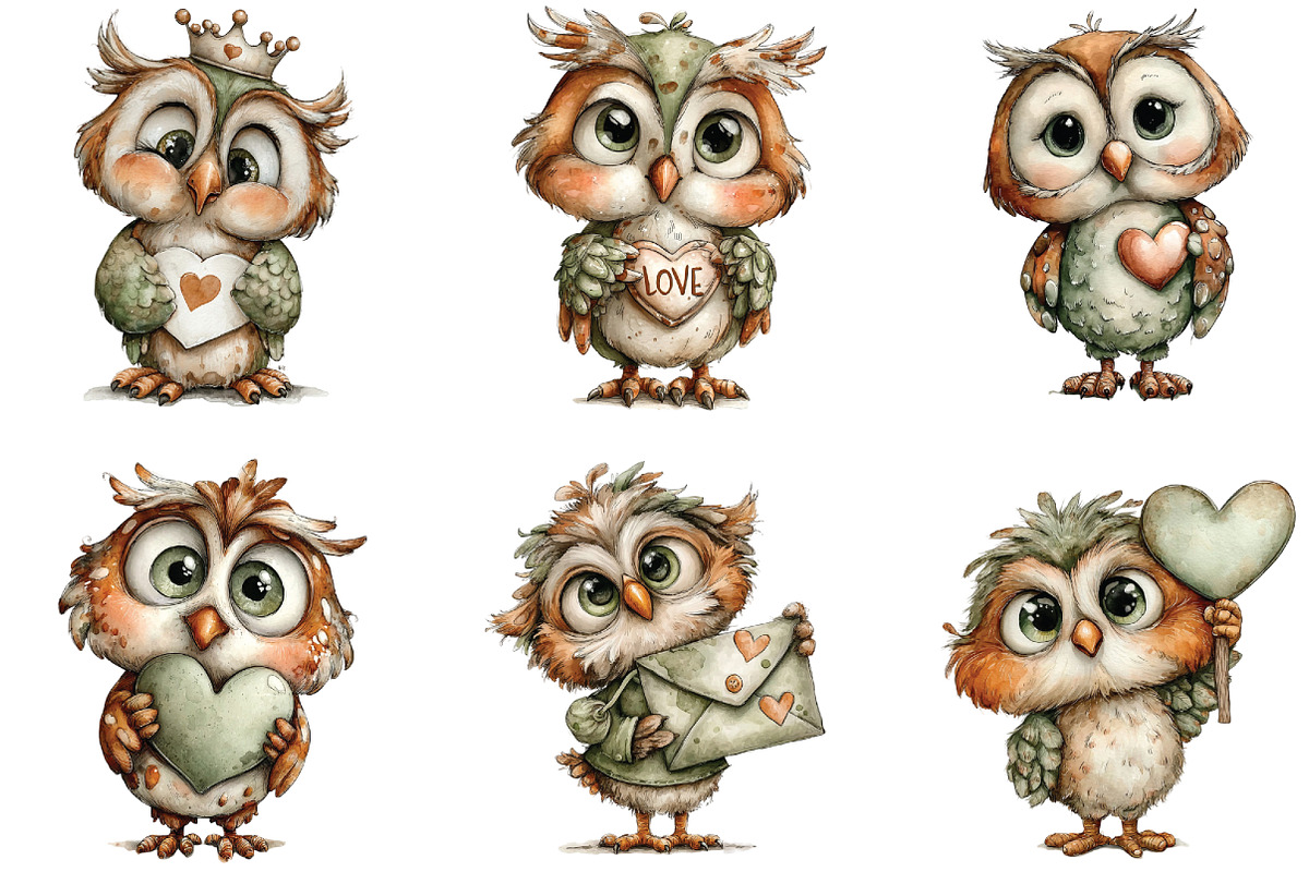 Whimsical Kawaii Valentine Owl PNG, an Illustration by CraftArtStudio (Photo 4 of 6)