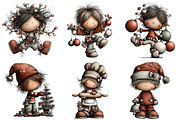 Watercolor Christmas Kids Elf Clipar, an Illustration by Daily.Designs (Thumbnail 2 of 5)