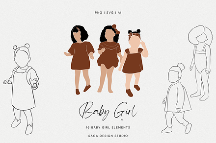 Baby Girl Fashion Illustrations