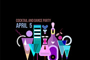 Cocktail Party Poster Vector Designs, a Decorative Illustration by danjazzia (Thumbnail 9 of 9)