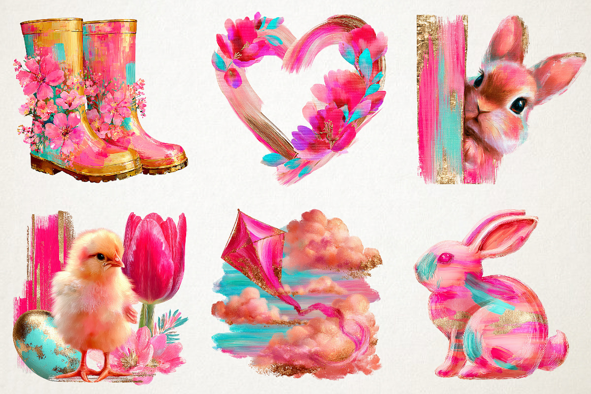 Brushstroke Whimsical Easter Png, an Illustration by RobertsArt (Photo 4 of 6)