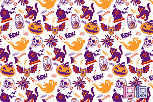 Spooky Halloween Icons Pattern