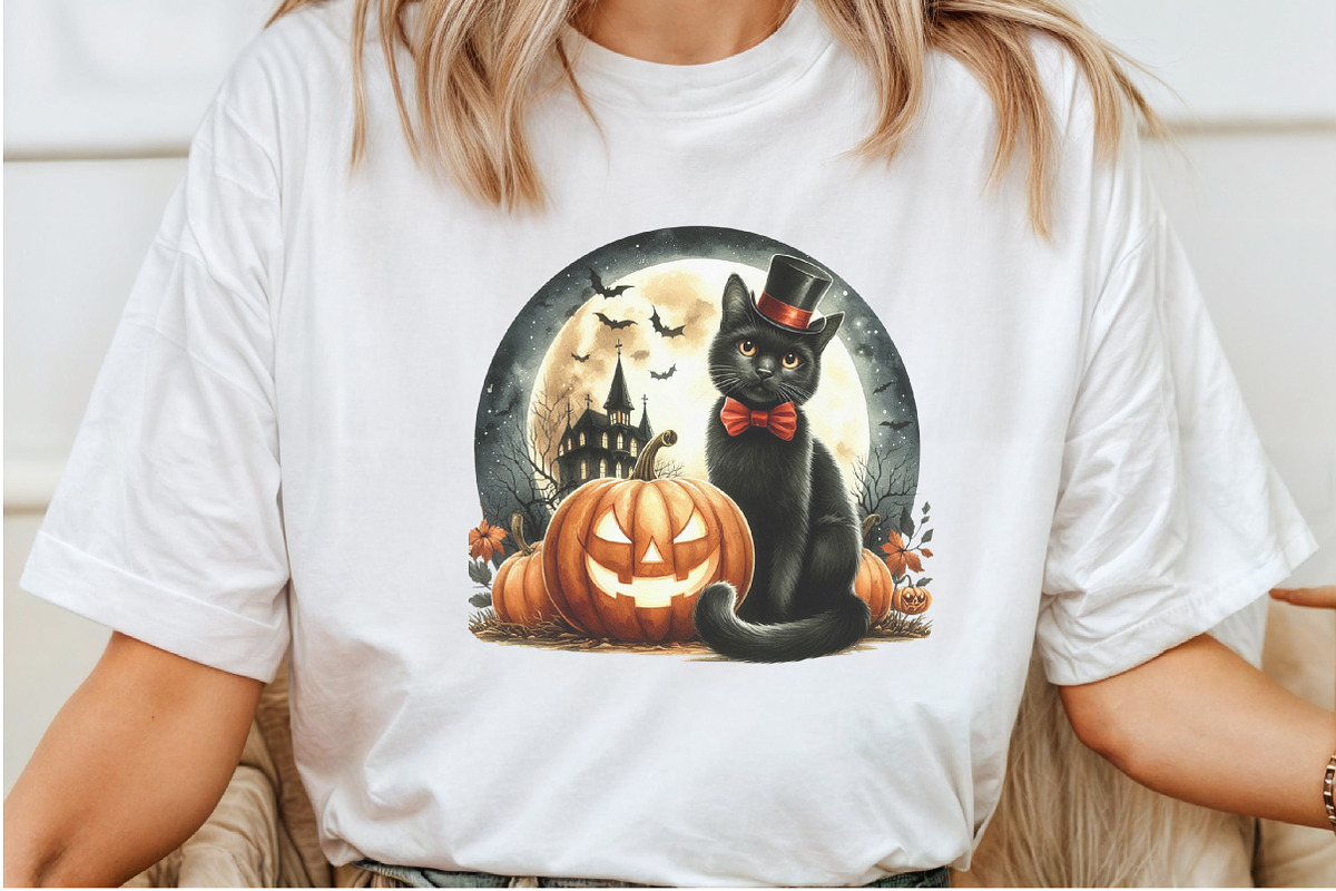 Halloween Black Cat Clipart Bundle, a Seasonal Illustration by Rose Art (Photo 3 of 6)