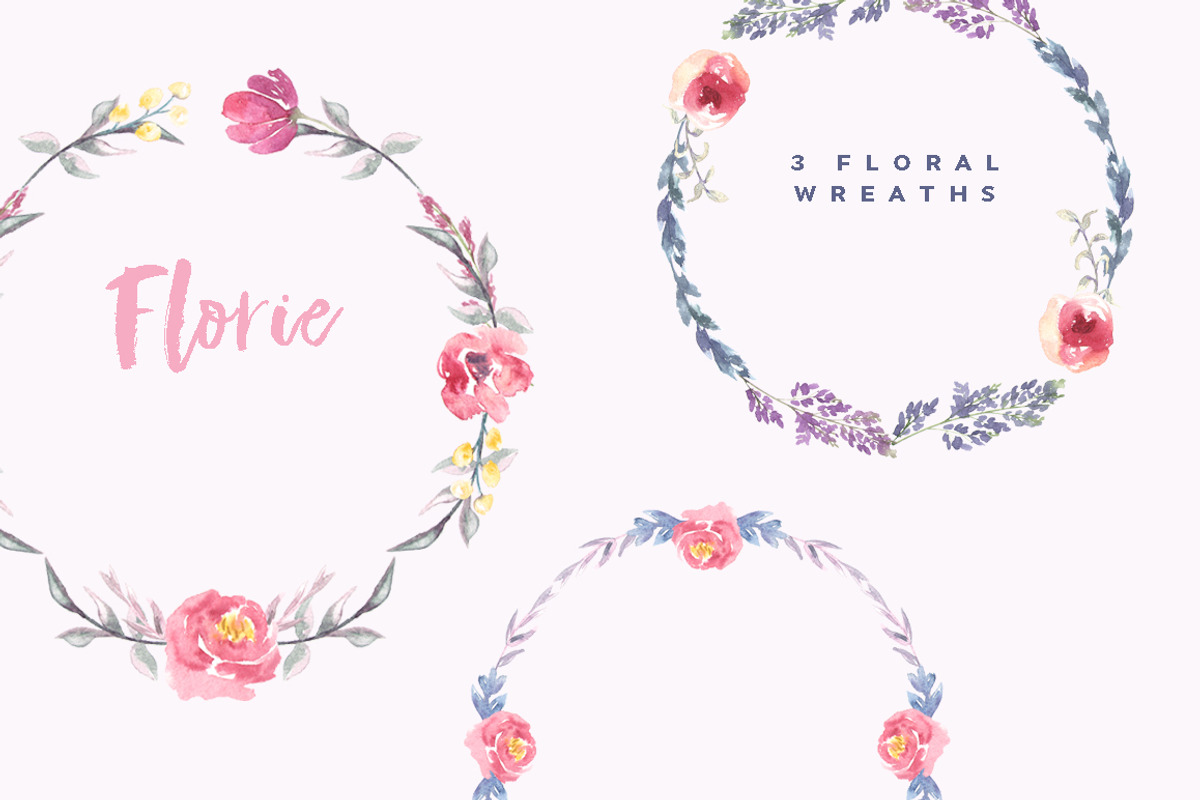 Watercolor cute bouquets Florie, an Illustration by KitsPix (Photo 2 of 4)