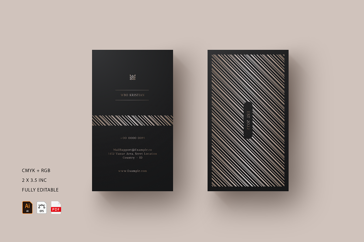 5 in 1 Vertical Luxury Business Card, a Business Card Template by Ctrl space studio (Photo 5 of 5)