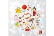 Japanese doodles, an Illustration by Elina_Li (Thumbnail 4 of 13)