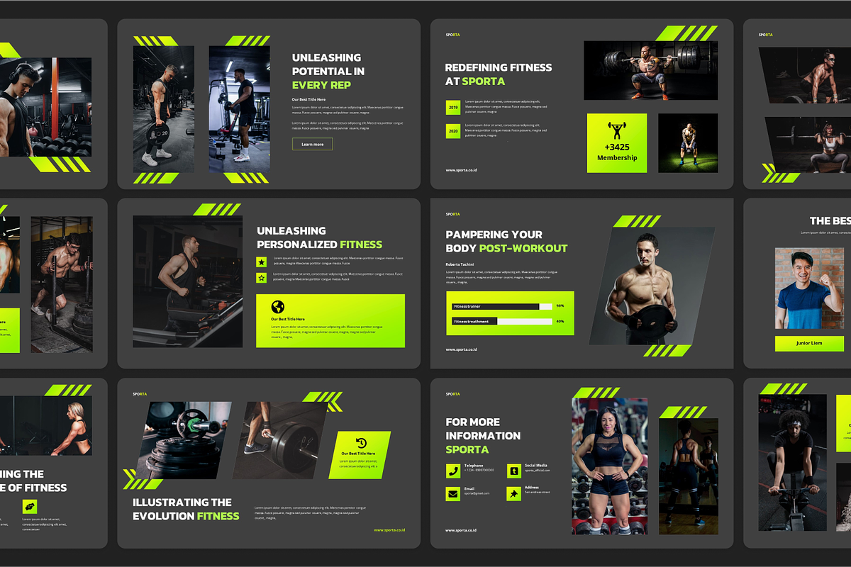 Sporta - Fitness & Gym Google Slide, a Presentation Template by Annora Studio (Photo 2 of 5)