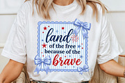 Preppy 4th of July Png, Land of Free, a Seasonal Illustration by Sublimation Artist (Thumbnail 4 of 9)