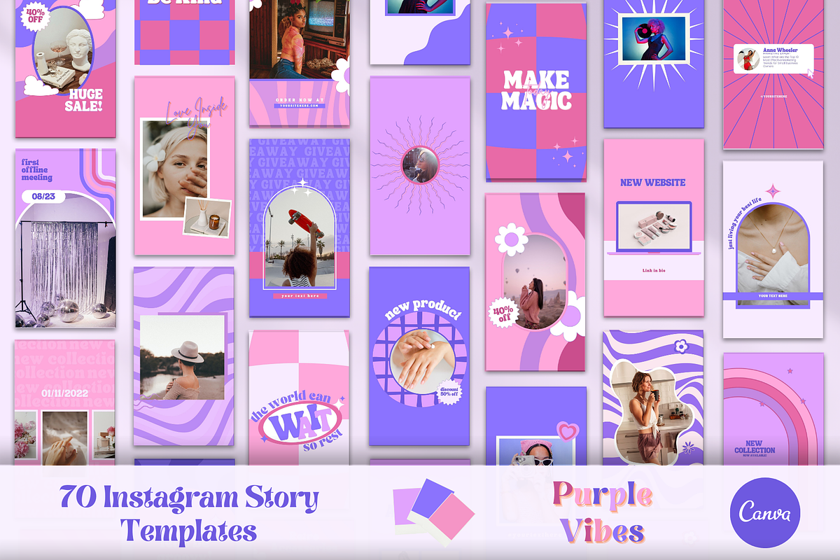 Retro Instagram Story Template Canva, a Social Media Template by Boltik Studio (Photo 1 of 8)