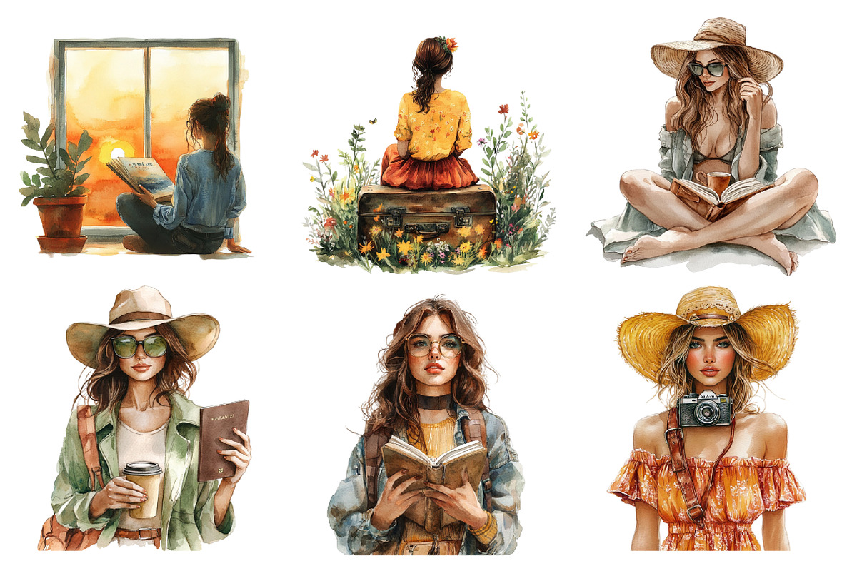 Bronze Spring Travel Clipart, an Illustration by SinaCreation (Photo 2 of 5)