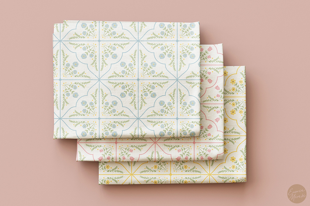 Cottagecore Tiles Pattern Set, a Pattern Graphic by Euonia Meraki (Photo 2 of 10)