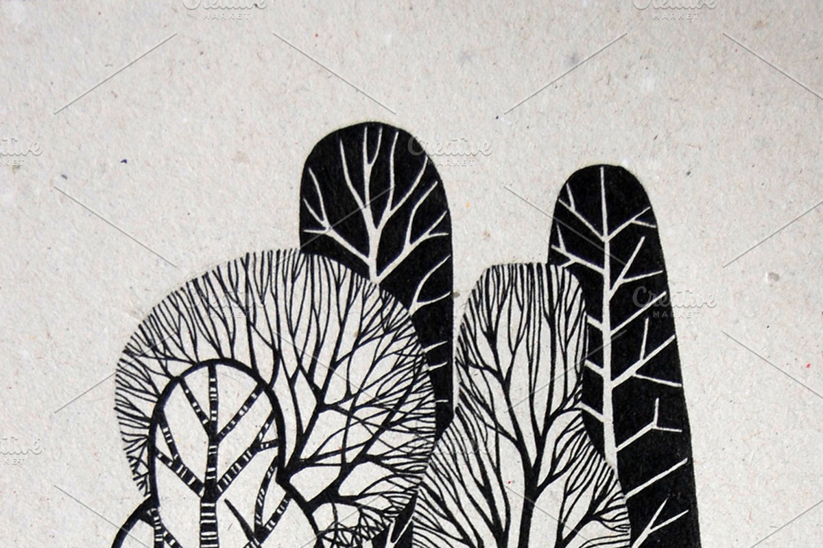 trees and flowers, an Illustration by rebekka_ivacson