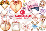 Baseball & Softball Coquette Bow, an Illustration by CreationArt (Thumbnail 1 of 5)