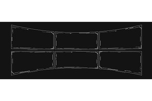 Multi 6 monitor VR setup overlay, a Technology Illustration by SkyVectors