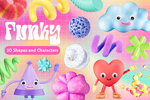 Funky Abstract 3D Shapes, Characters, a Graphic by LarysaZabrotskaya