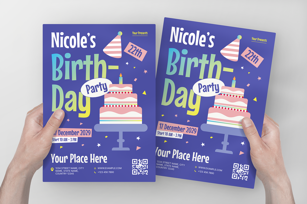 Birthday Party Flyer, a Flyer Template by Annora Studio (Photo 3 of 6)