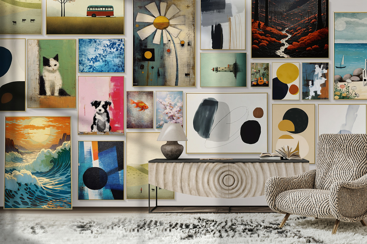 abstract art set prints, a Decorative Illustration by Muzi pear studio (Photo 6 of 12)