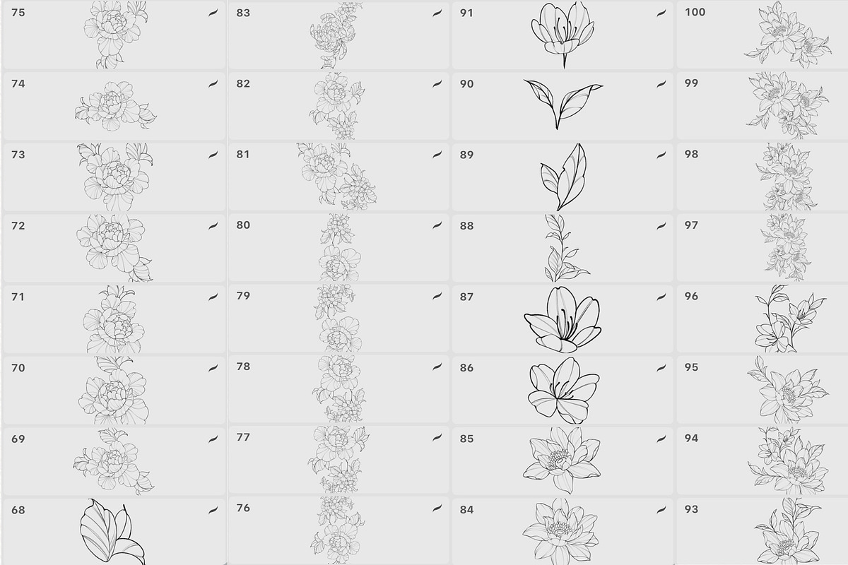 Procreate flower stamp, a Brush Add-On by AnnaPolitmerskaja (Photo 4 of 4)