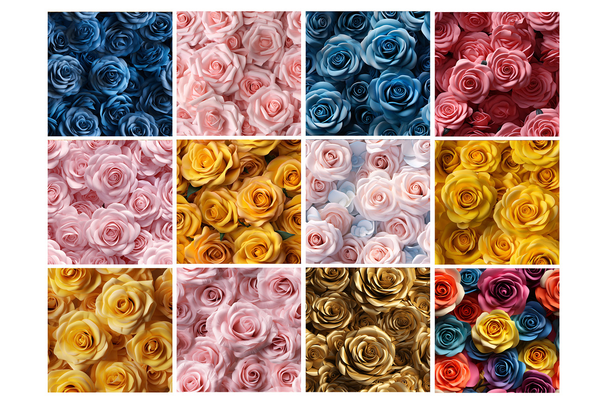 3D Rose Seamless Pattern, a Pattern Graphic by Forhadx5 (Photo 5 of 13)