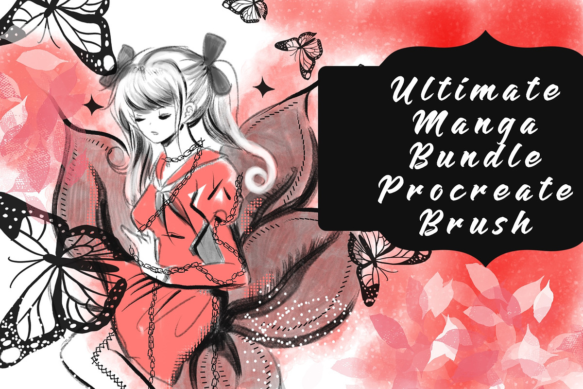 Ultimate manga bundle procreate, a Brush Add-On by Meisanmui (Photo 1 of 29)
