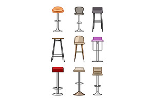 Bar stools collection featuring, an Object Illustration by pikepicture