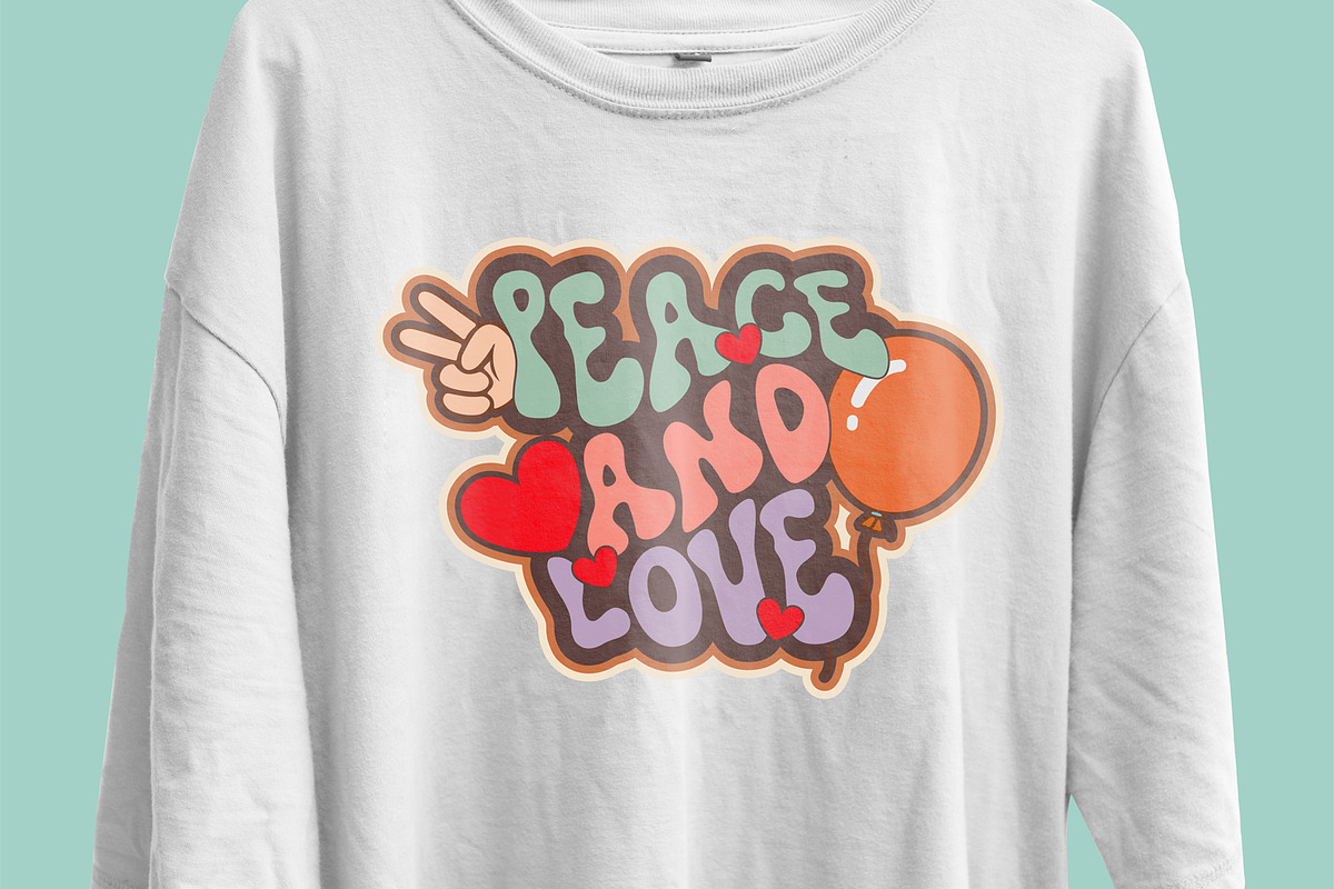 Peace and Love T-Shirt Design, an Object Illustration by Ahluva Studio (Photo 6 of 7)