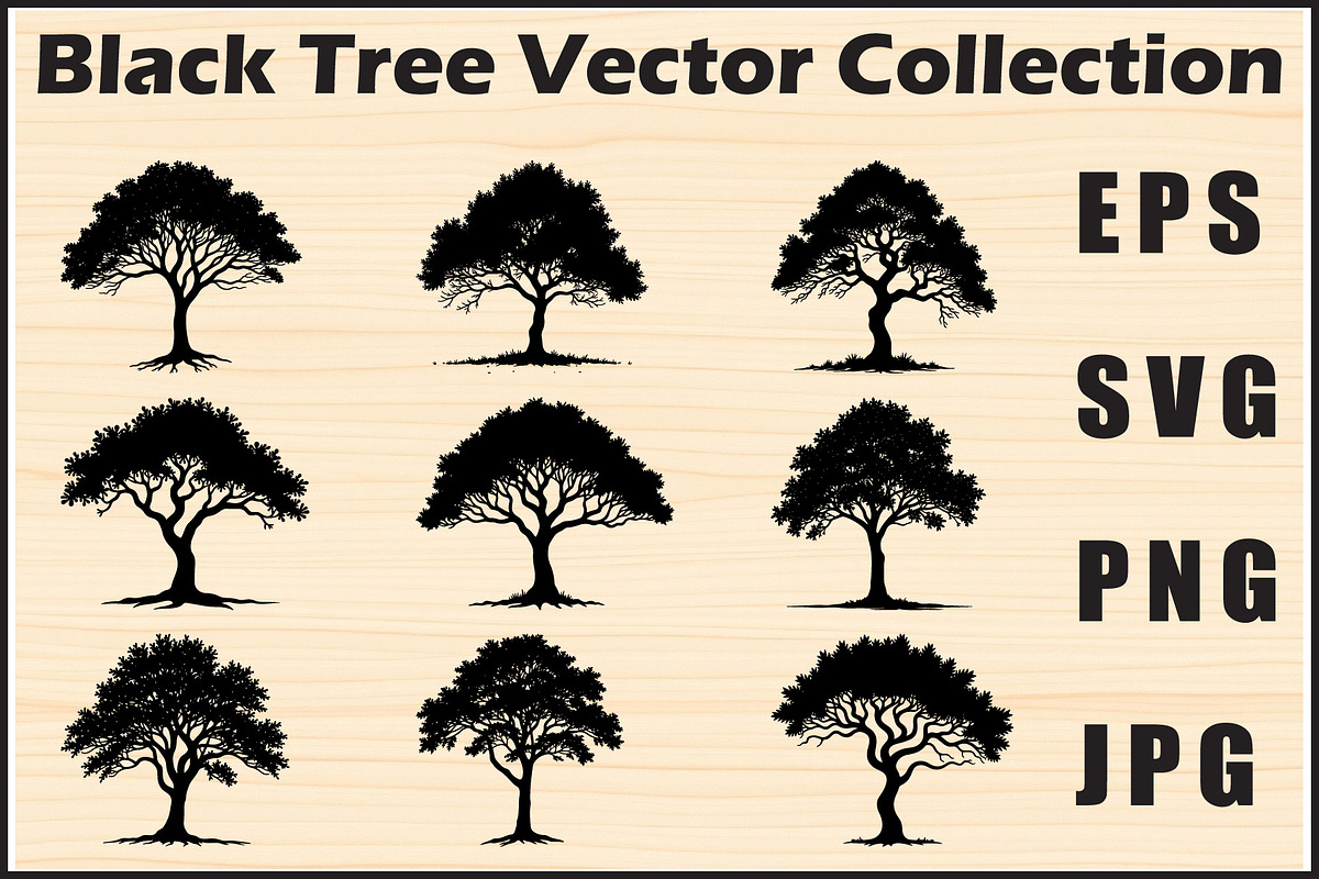 Silhouette Tree Vector Clipart Pack, an Object Graphic by jahid234 (Photo 1 of 10)