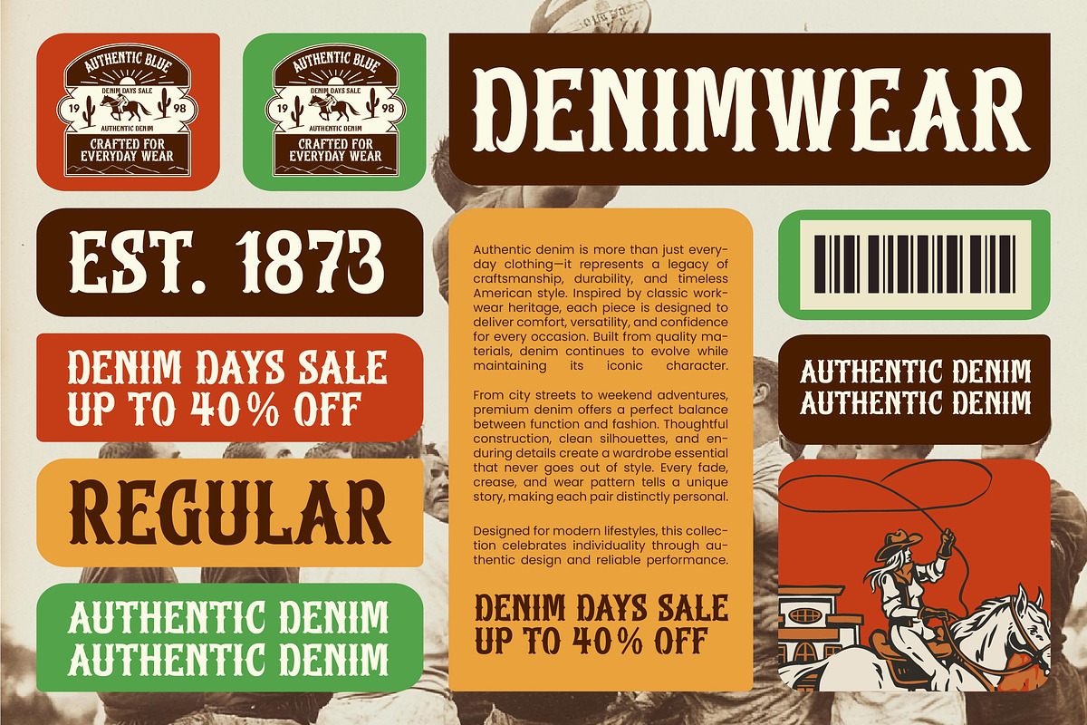 Bechon Spurs Special Vintage Display, a Slab Serif Font by timelesstype.co (Photo 8 of 15)