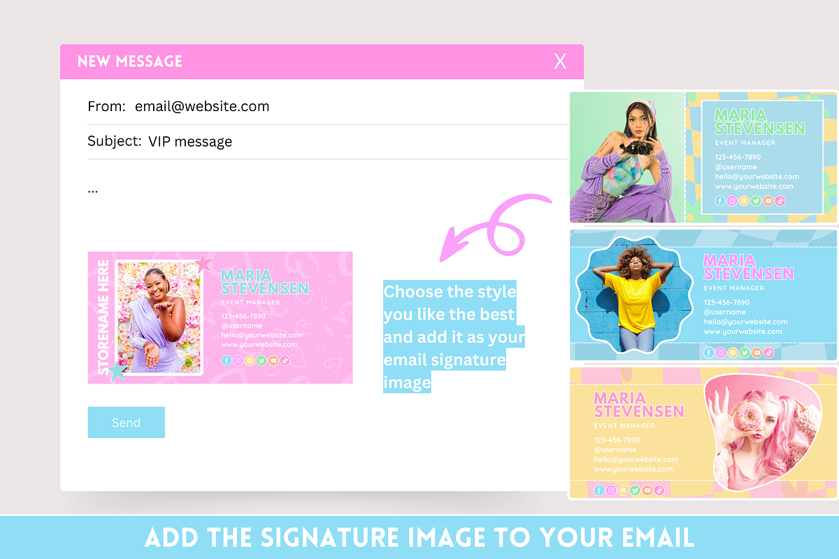 Bright Email Signature Templates, an Email Template by SunshineStudioBoutique (Photo 4 of 9)
