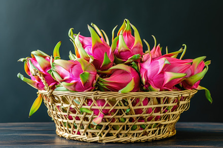 A wooden table displays a basket bri, a Photo by Iftikhar Alam