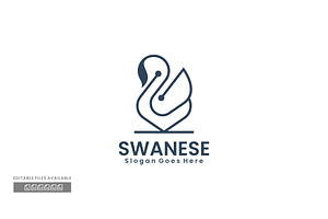 Swanese Line Art Logo, a Branding & Logo Template by ivan_artnivora