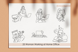 Woman Working At Home Office