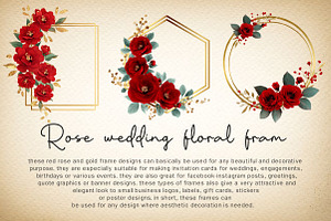Red Rose Wedding Floral Fram, an Illustration by CreationArt