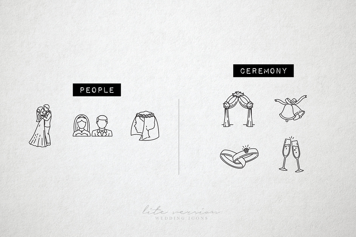 13 Wedding Icons Set - Lite Pack, an Icon by Hatch Design Workshop (Photo 4 of 7)