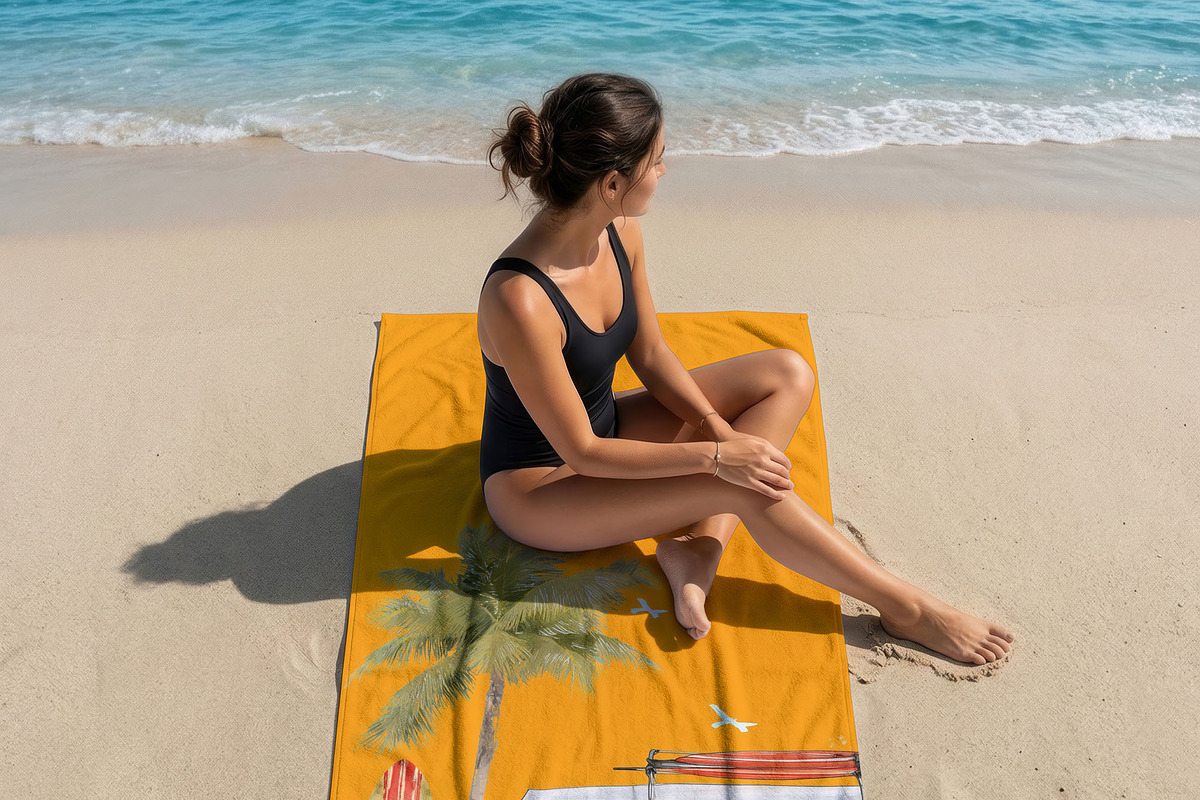Beach Towel Mockup, a Household Mockup by 1001 mockups (Photo 8 of 11)