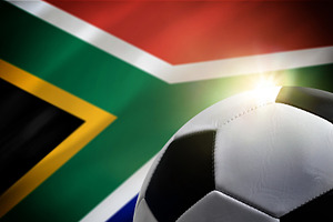 Soccer Ball with South African Flag Background, a Sports & Recreation Photo by Davizro's Market