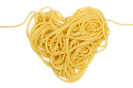 Pasta heart. Isolated on white