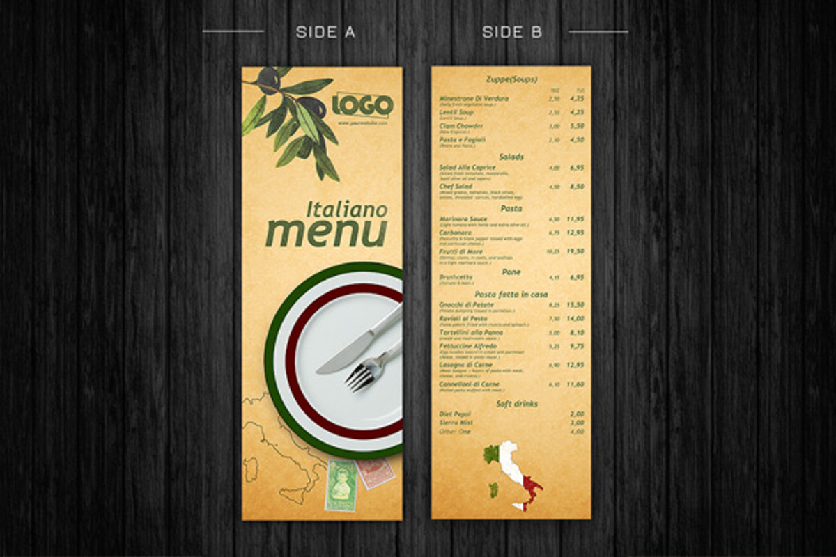 Italiano Menu Template, a Flyer Template by ItemBridge (Photo 2 of 3)
