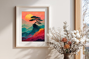 Sunset Mountain Illustration, a Decorative Illustration by Housui Patterns (Thumbnail 5 of 12)