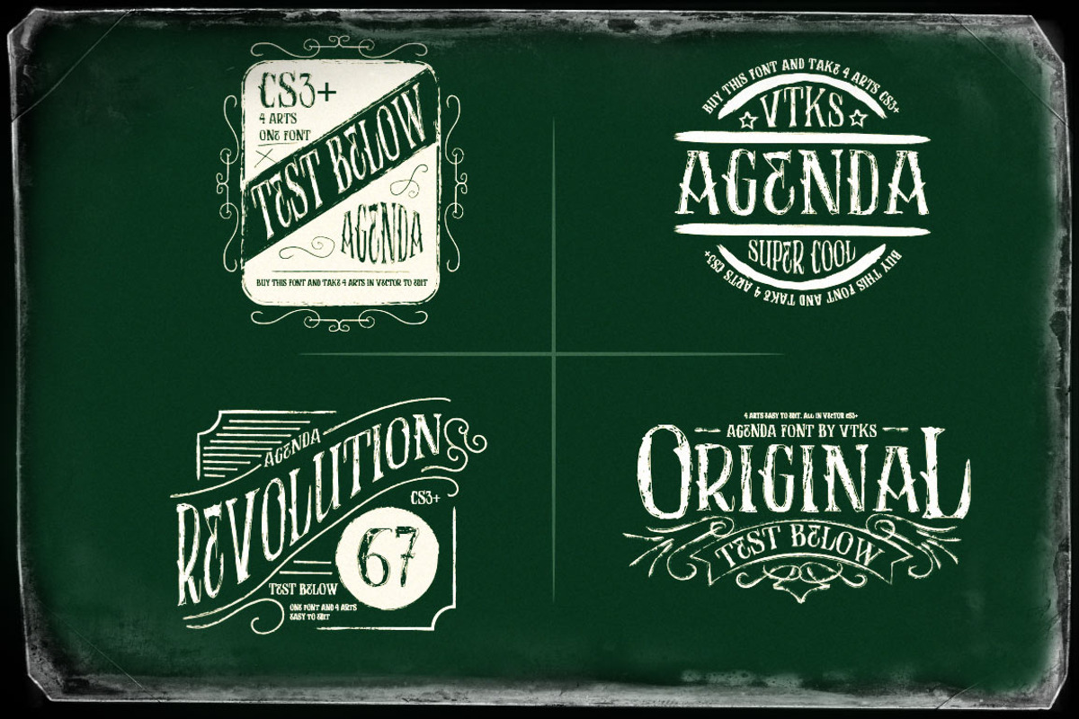 AGENDA font+ 4arts (cs3+) preview 2