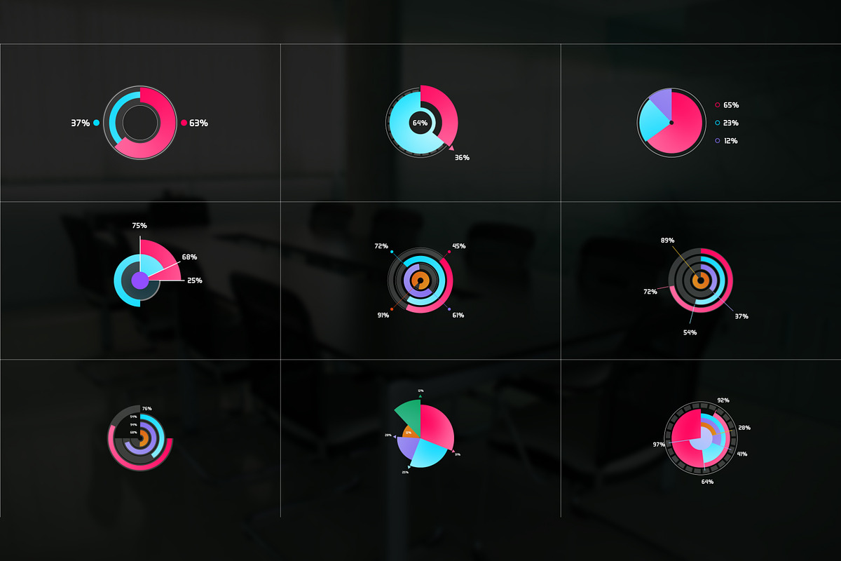 Multiple Round Chart | After Effects, a Design Template by Gatamotion (Photo 2 of 2)