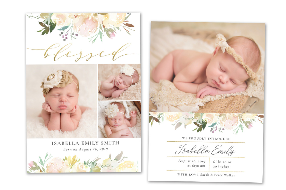 Birth Announcement Card Template, a Card Template by OtoStudio