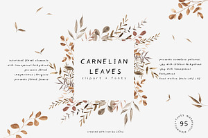 Carnelian Leaves Watercolor Fonts