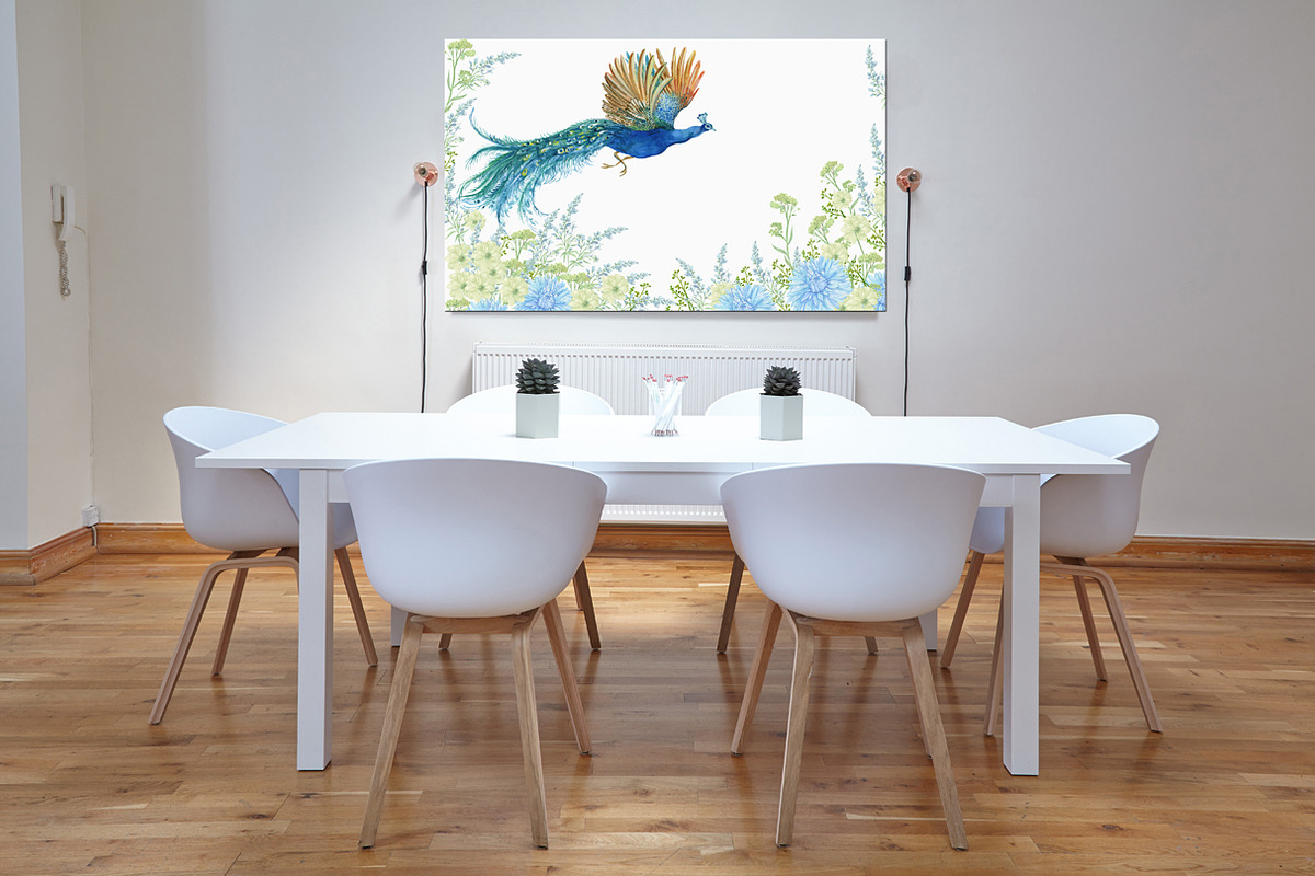 Peacocks and flowers/watercolor, an Illustration by MitrushovaArt (Photo 5 of 7)