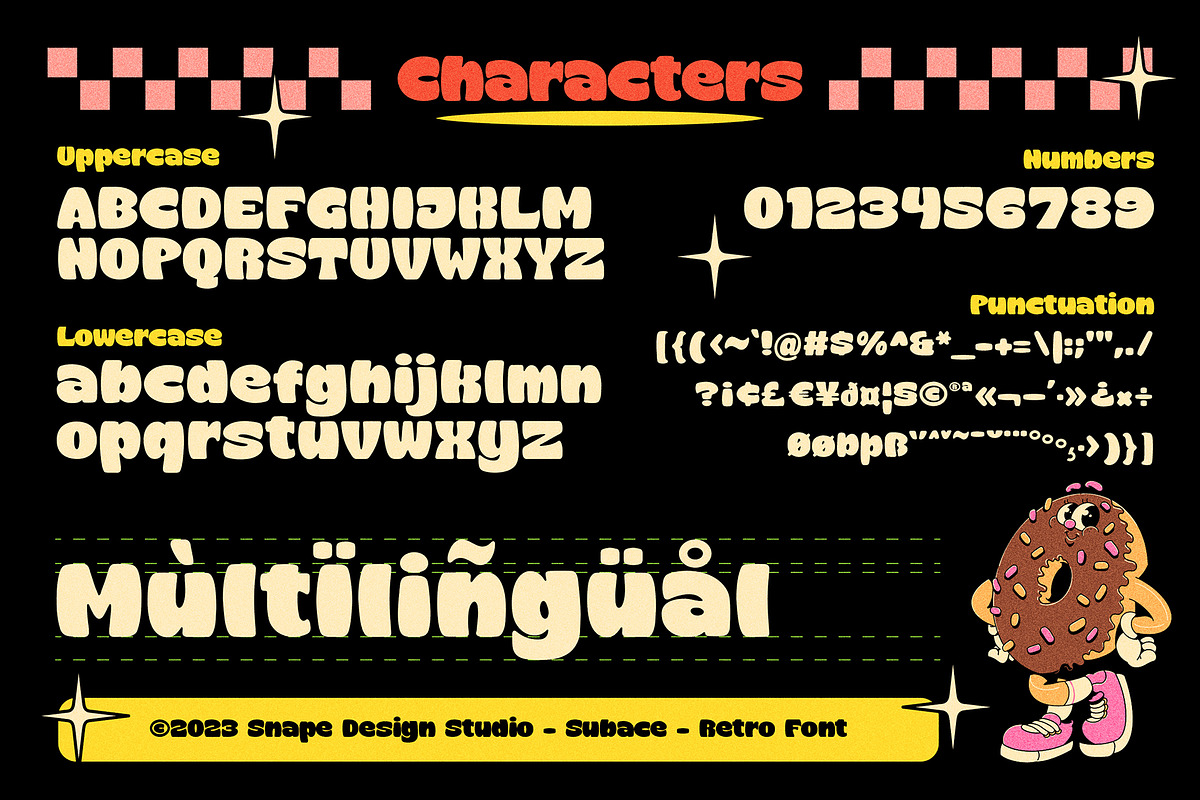 Subace - Retro Font, a Sans Serif Font by Snape Design Studio (Photo 3 of 9)