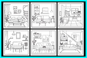 Home Interior Coloring Book, a Decorative Illustration by protabsorkar11 (Thumbnail 3 of 7)