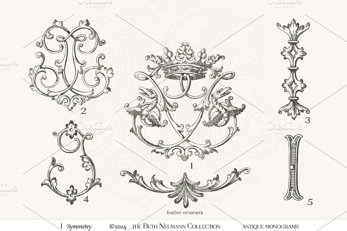 Antique Vintage Monogram Initial I, an Object Graphic by Antique Monograms (Photo 4 of 4)