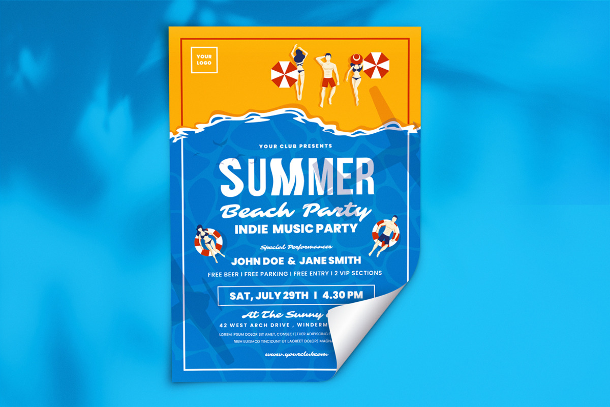 Summer Beach Party Flyer, a Flyer Template by Totem Design Studio (Photo 2 of 4)