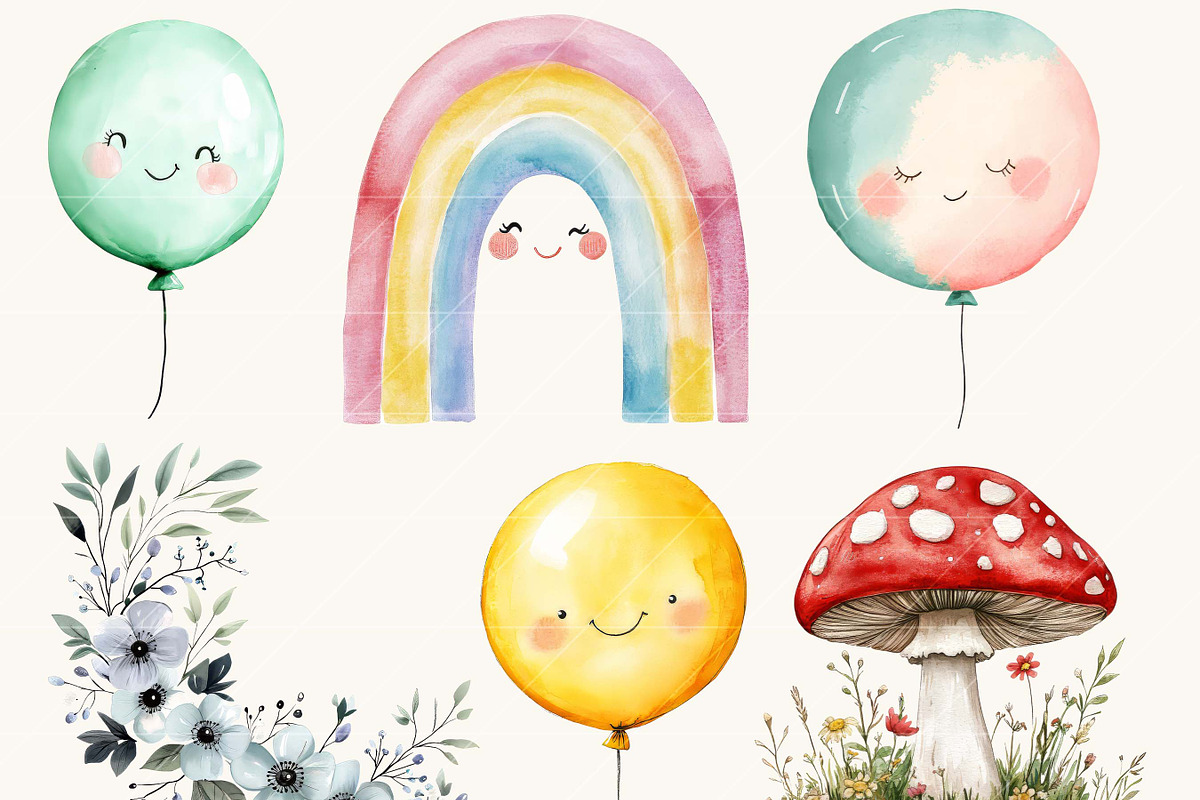 Boho Rainbow Woodland Animals, an Animal Illustration by SparkyDesignsUS (Photo 5 of 9)