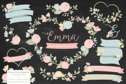 Pastel Floral Heart Wreath Vectors, an Illustration by Amanda Ilkov (Thumbnail 2 of 5)